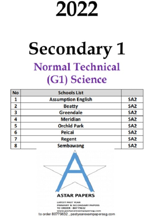 Secondary 1 (Normal Academics / Technical)