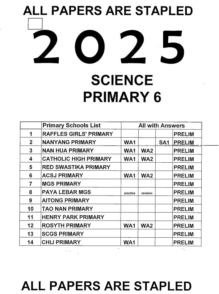 Primary 6 Past Year Exam Papers 2025 – Hard Copy Purchase with Free Delivery | Complete Revision Pack