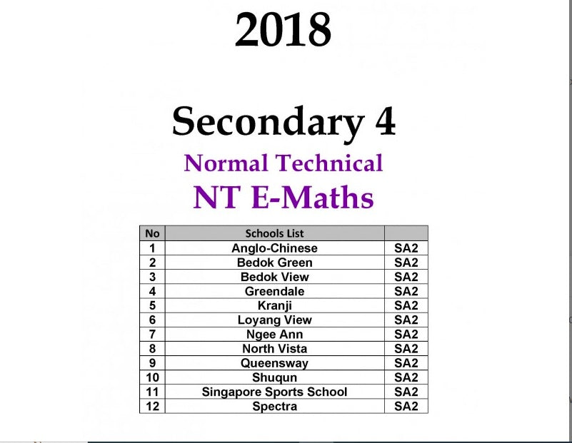 Secondary 4 Normal Academics / Tech (Hard Copy) 2024