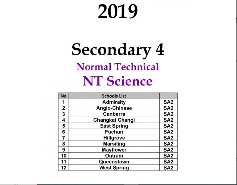 Secondary 4 Normal Academics / Tech (Hard Copy) 2024