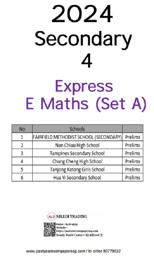 Latest Secondary 4 Exam Papers (Express) 2024 -2019