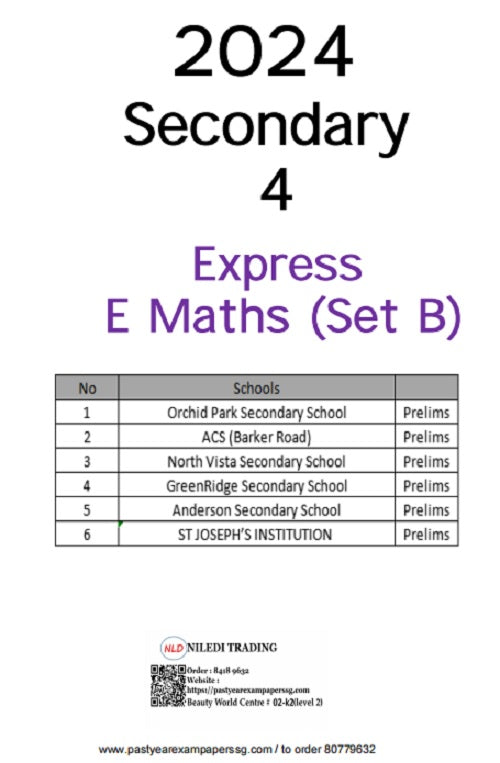 Latest Secondary 4 Exam Papers (Express) 2024 -2019