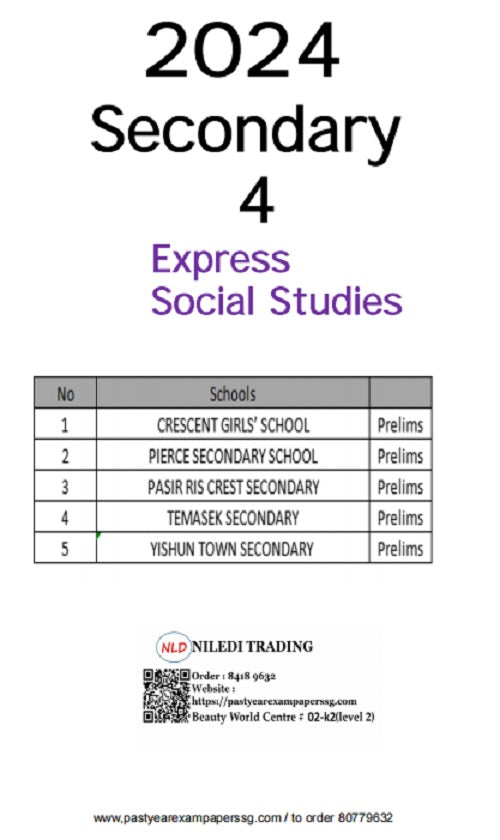 Latest Secondary 4 Exam Papers (Express) 2024 -2019