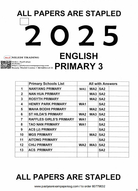 Primary 1 to 6 (2025-2024) soft copies pdf
