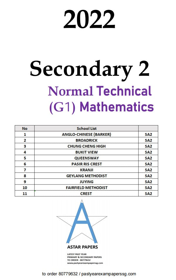 Secondary 2 (Normal Academics / Technical)