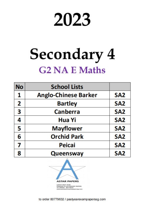 Secondary 4 Normal Academics / Tech (Hard Copy) 2023