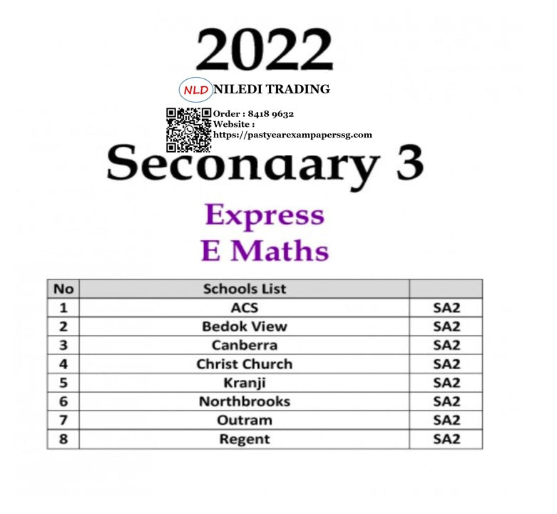 Secondary 3  (Normal Academics / Technical)