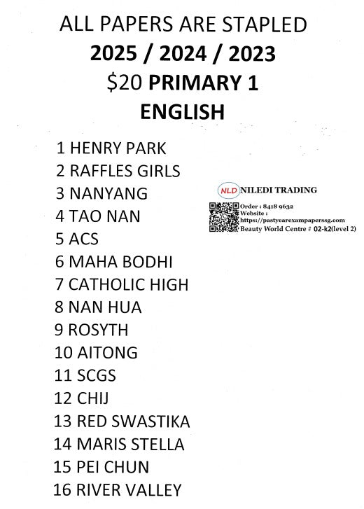 Primary 1 to 6 (2025-2024) soft copies pdf