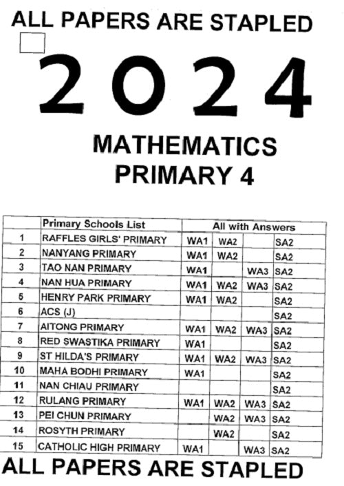 Primary 4 Past Year Exam Papers 2024 – Hard Copy Purchase with Free Delivery | Complete Study Pack