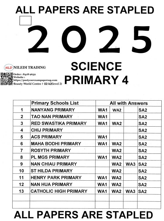 Primary 4 Past Year Exam Papers 2025-2024 – Hard Copy Purchase with Free Delivery | Complete Study Pack