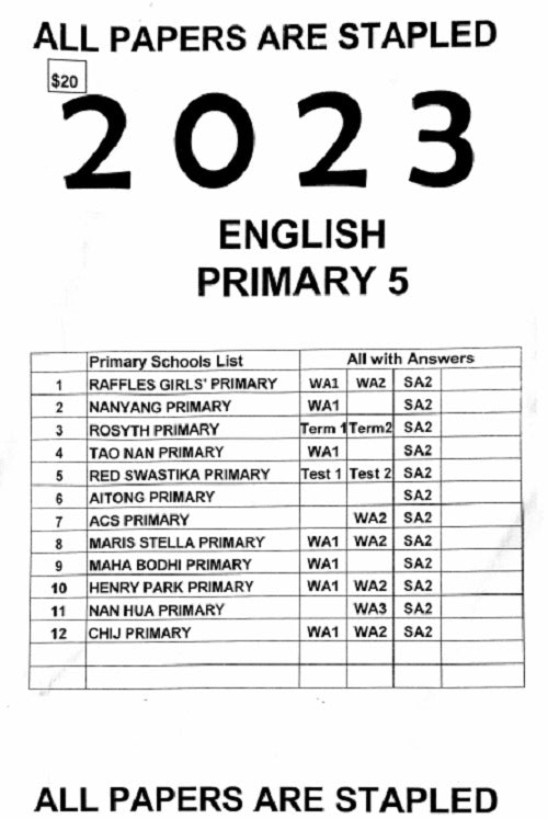 PRIMARY 1-6 2023 PAST YEAR EXAM PAPERS (SOFT Copy)