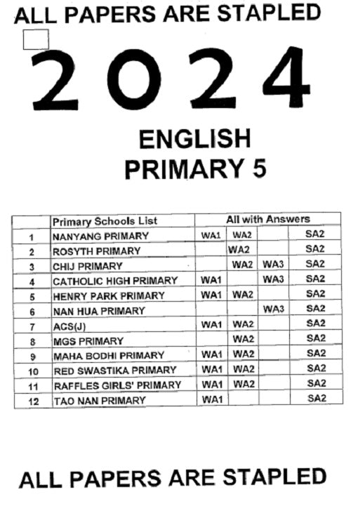 Primary 1 to 6 (2024) soft copies pdf