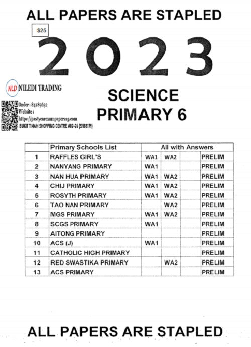 PRIMARY 1-6 2023 PAST YEAR EXAM PAPERS (SOFT Copy)