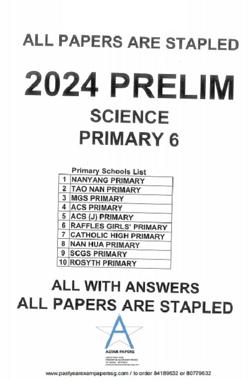 Comprehensive Primary 6 Full Set Full year or Prelims Papers for 2024 - Tests & Solutions