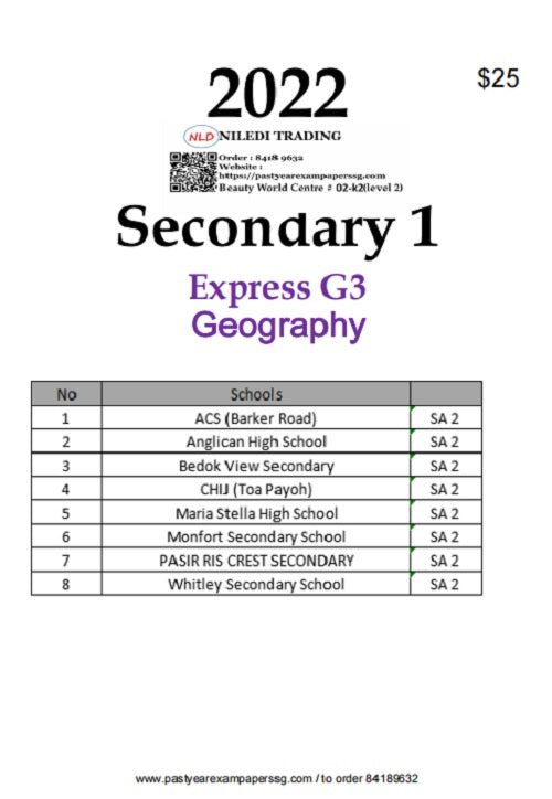 Secondary 1 Exam Papers (Express)