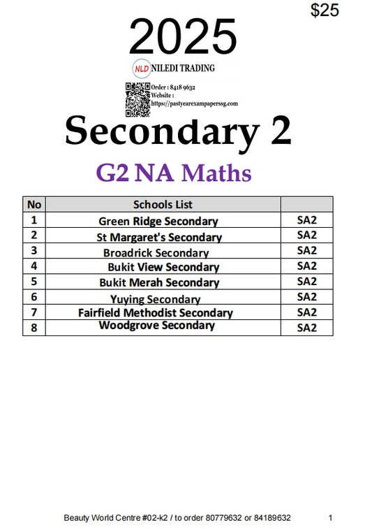 Secondary 2 (Normal Academics / Technical)