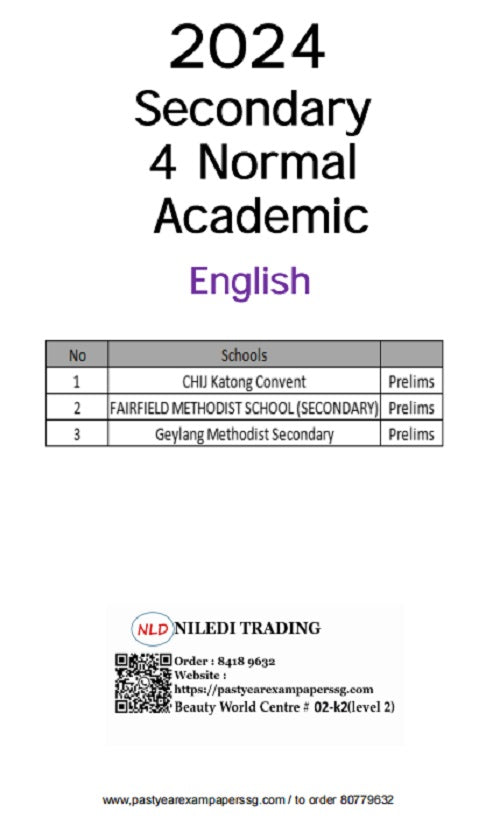 Secondary 4 Normal Academics / Tech (Hard Copy) 2024