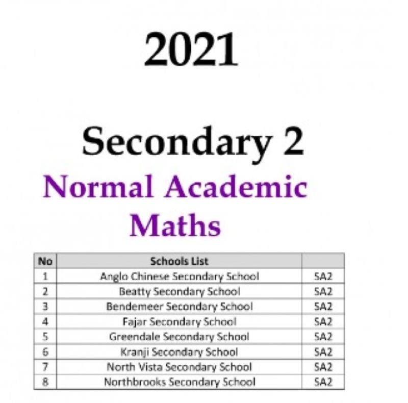 Secondary 2 (Normal Academics / Technical)