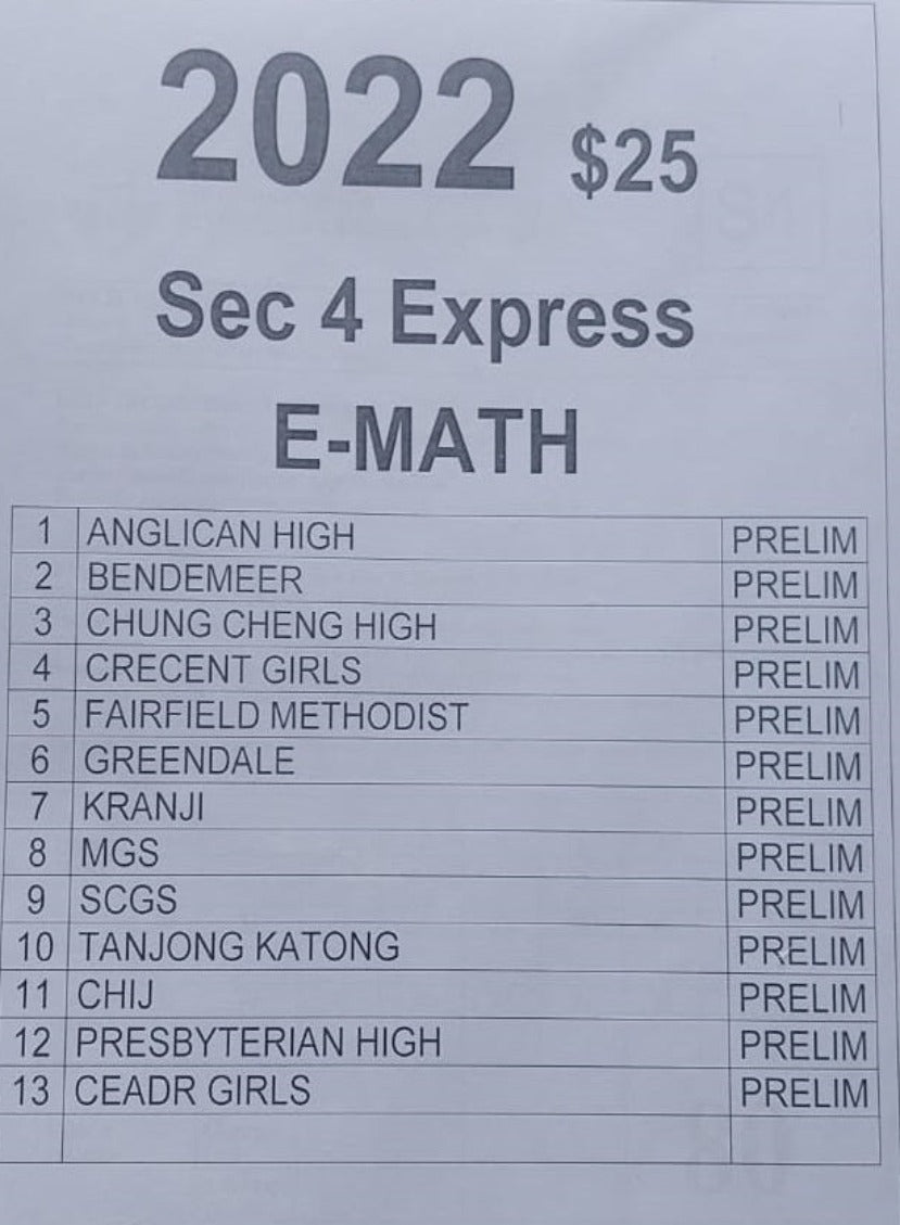 Secondary 4 Exam Papers (Express) 2023 -2019 – Pastyearexampaperssg